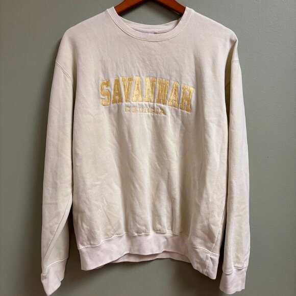 Vintage Collection Womens Savannah Georgia Sweatshirt Size S Gold Embroidered - Picture 1 of 16